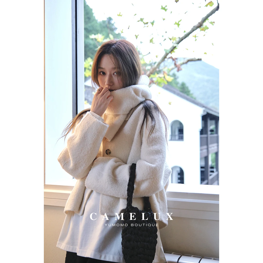 【Camelux线】阿尔巴卡静奢大衣 双面呢 外套/围巾 QWA4008