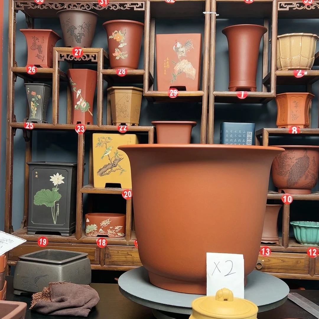 紫砂花盆德*全手工金钟