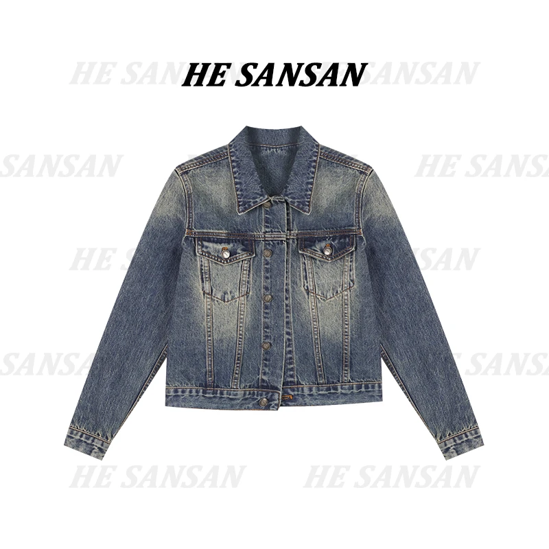 【SANSAN】休闲复古重工时尚早春牛仔外套DY-7431
