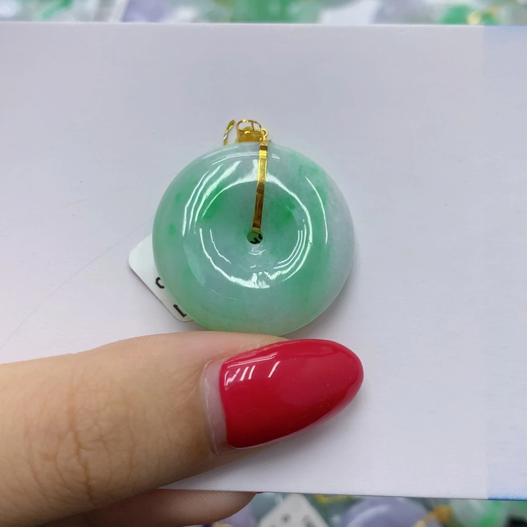 翡翠18K金镶嵌颈饰944965876