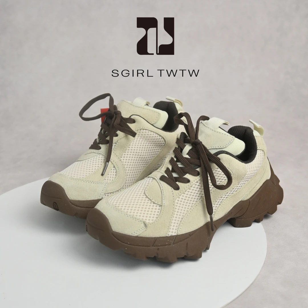 SGIRL TWTW复古厚底不规则老爹鞋2025秋新款百搭透气网面登山鞋女