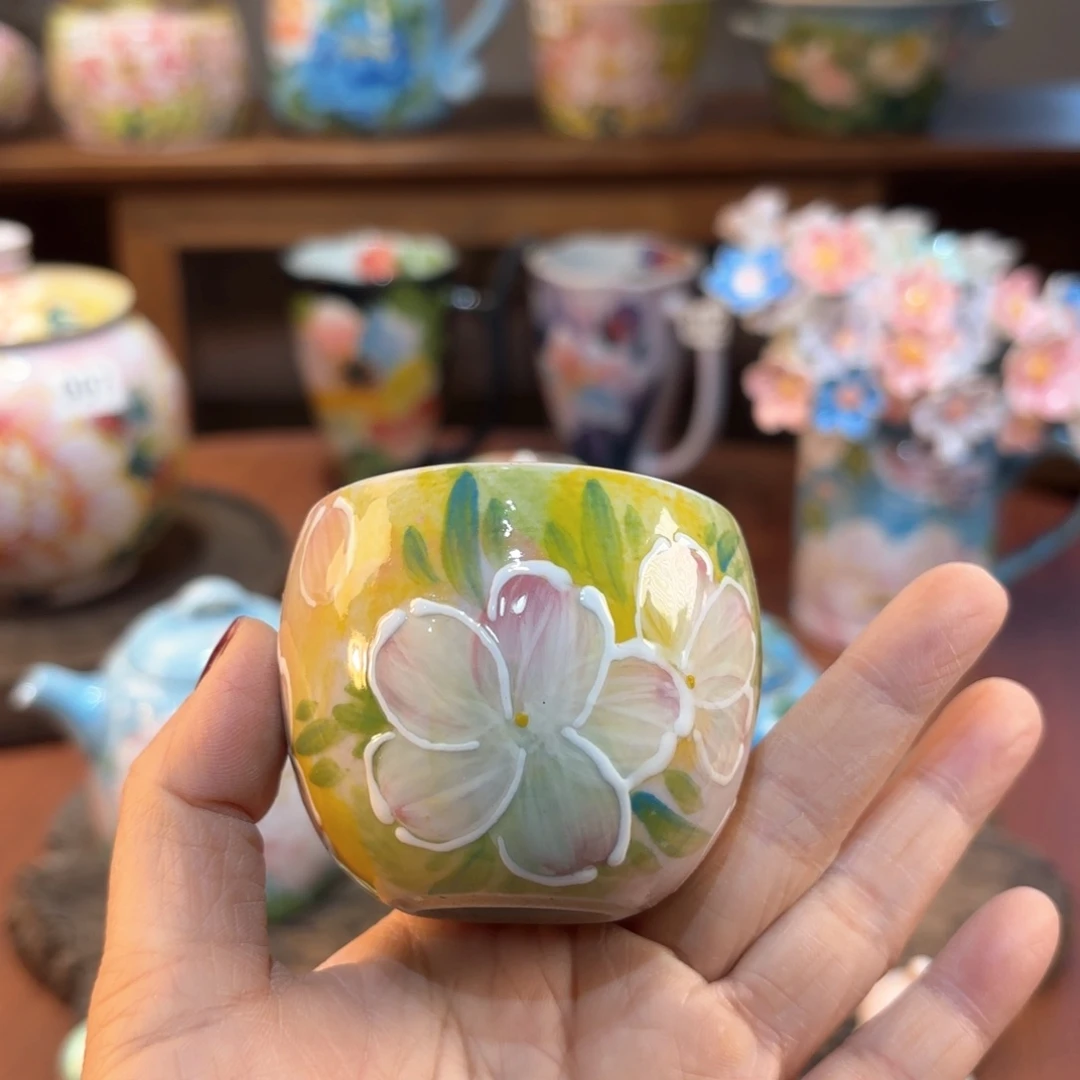 景德镇手绘高温釉下彩陶瓷茶具