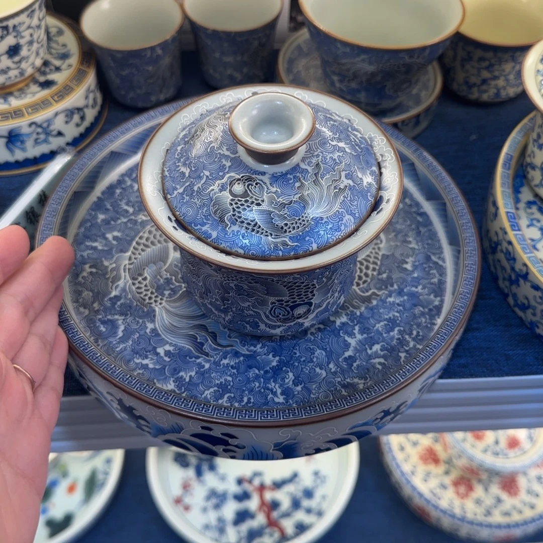 陶景德陶瓷盖碗茶具