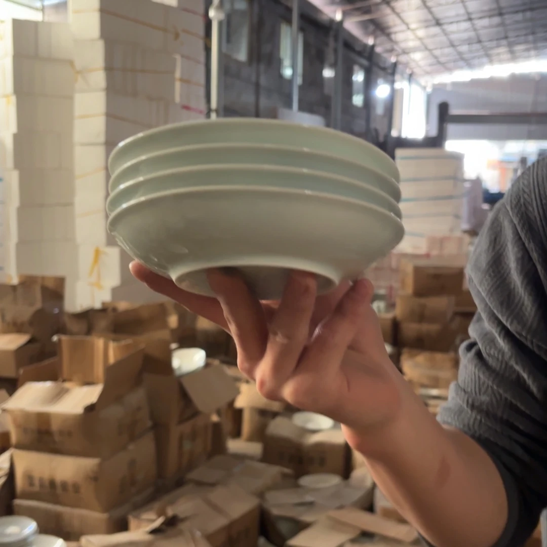 6英寸影青小深盘4只微瑕