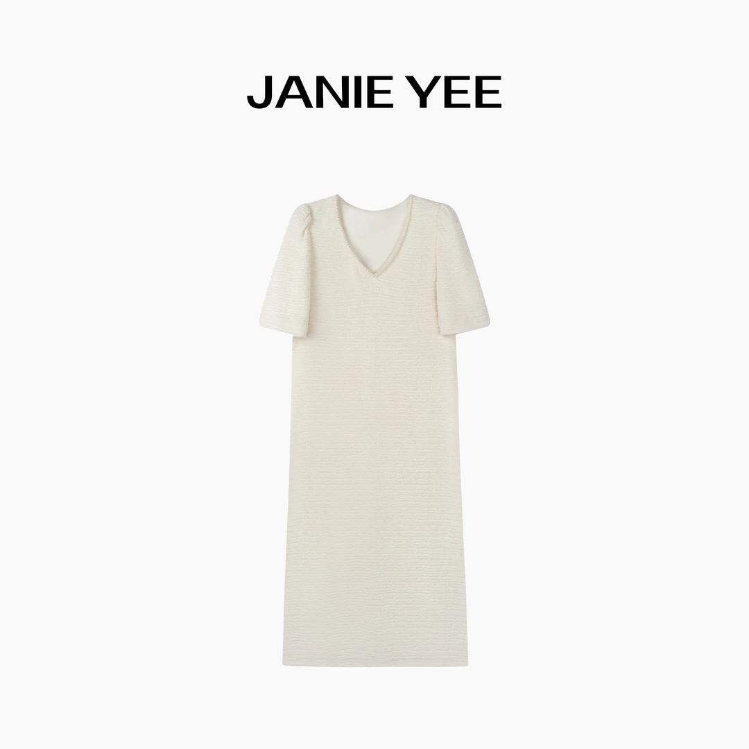 Janie Yee"奶酪裙" 醋酸夏款弹力显瘦休闲连衣裙女春夏 24A0171