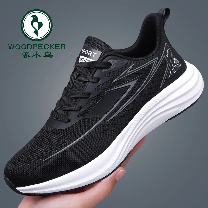 啄木鸟男鞋夏季网面透气休闲运动鞋中老年防滑爸爸软底健步旅游鞋