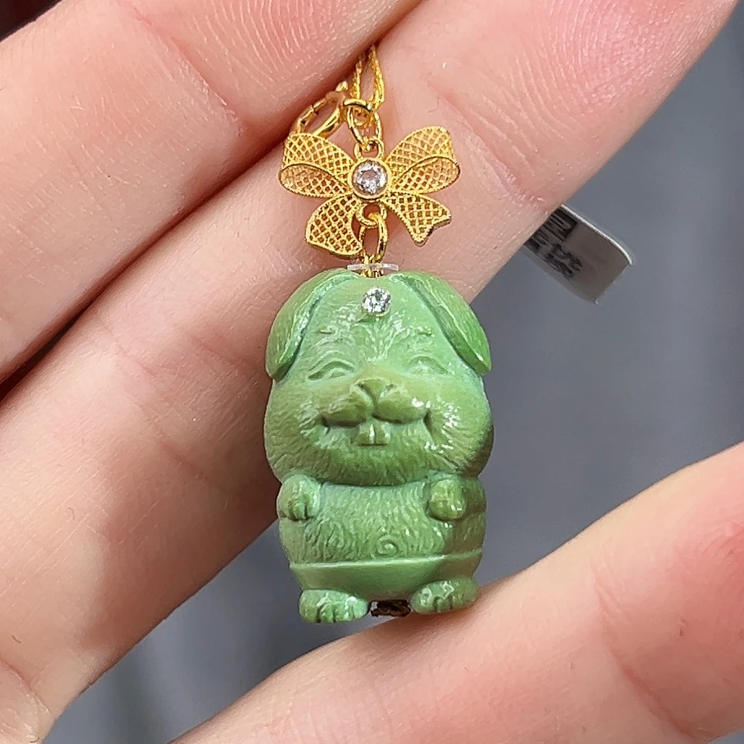 绿松石18K金镶嵌珠宝奇石