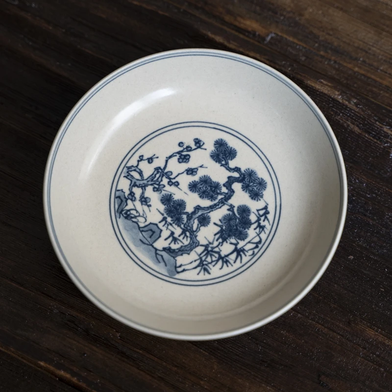 【静姐小院】 松竹梅-拙溪-壶承-直径14CM高3.5CM（拙溪S0098）