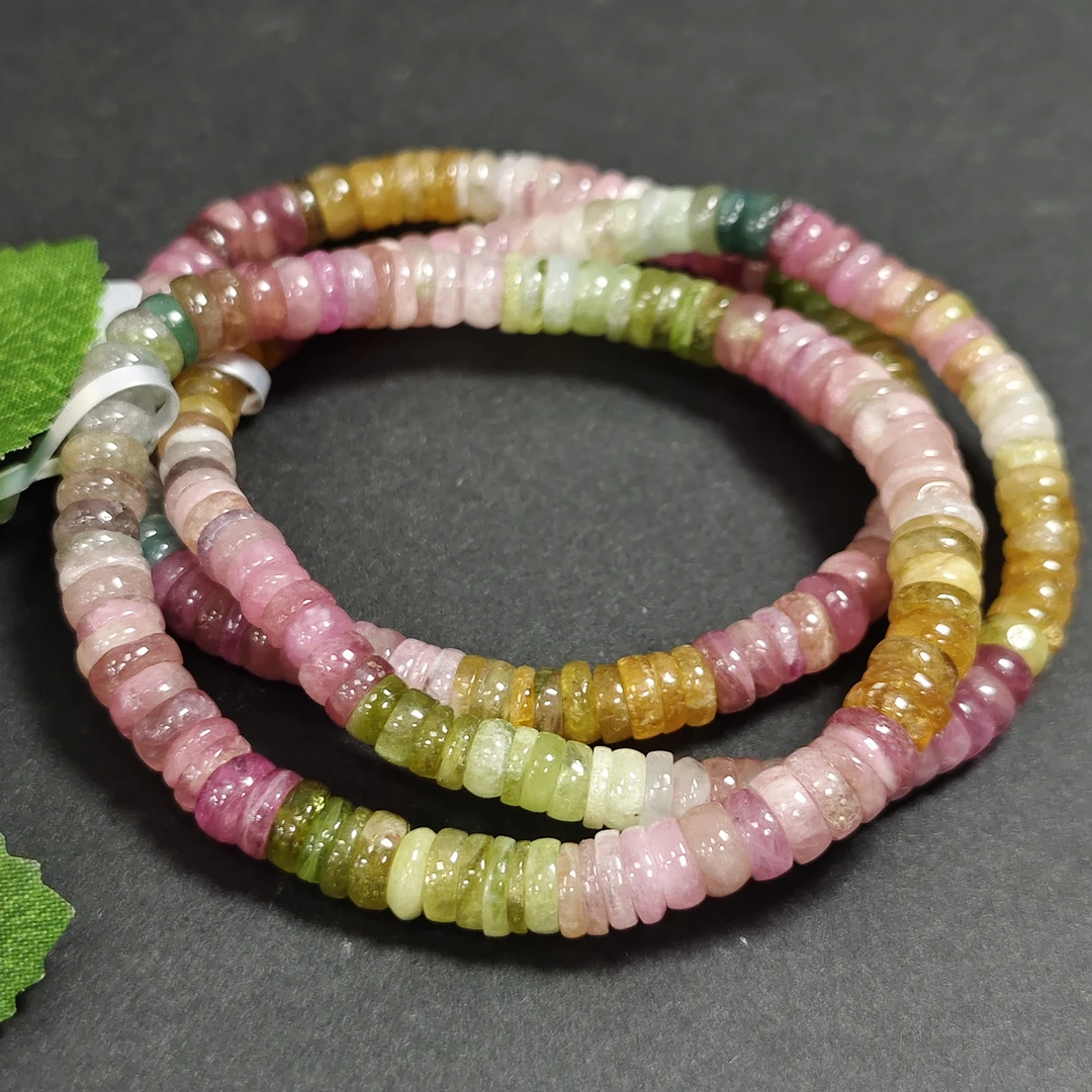 【书记甄选】天然碧玺药片珠单圈手链 多样性发一件 约5mm XL907