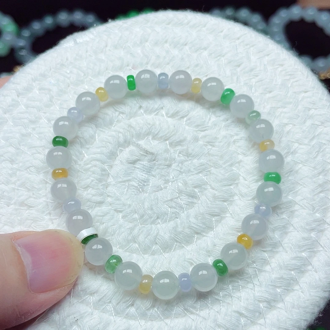翡翠未镶嵌手链天然缅甸翡翠A货卡7