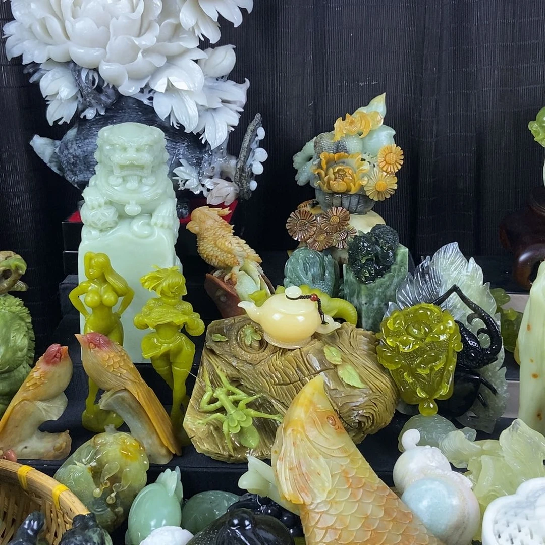 蛇纹石玉合金手把