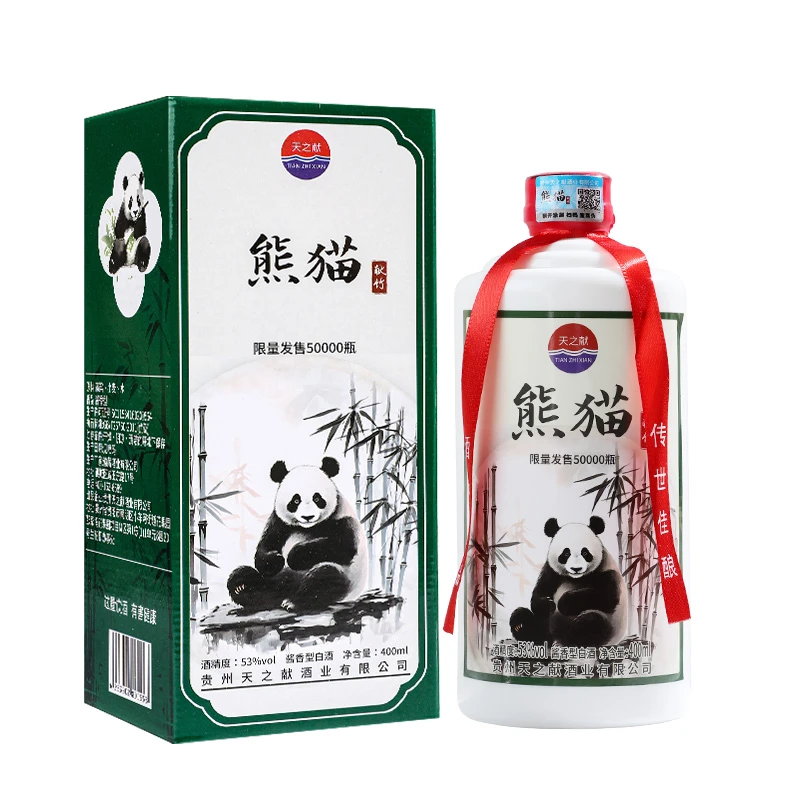 天之献熊猫献竹酱香型国标优级纯粮白酒53度400ml