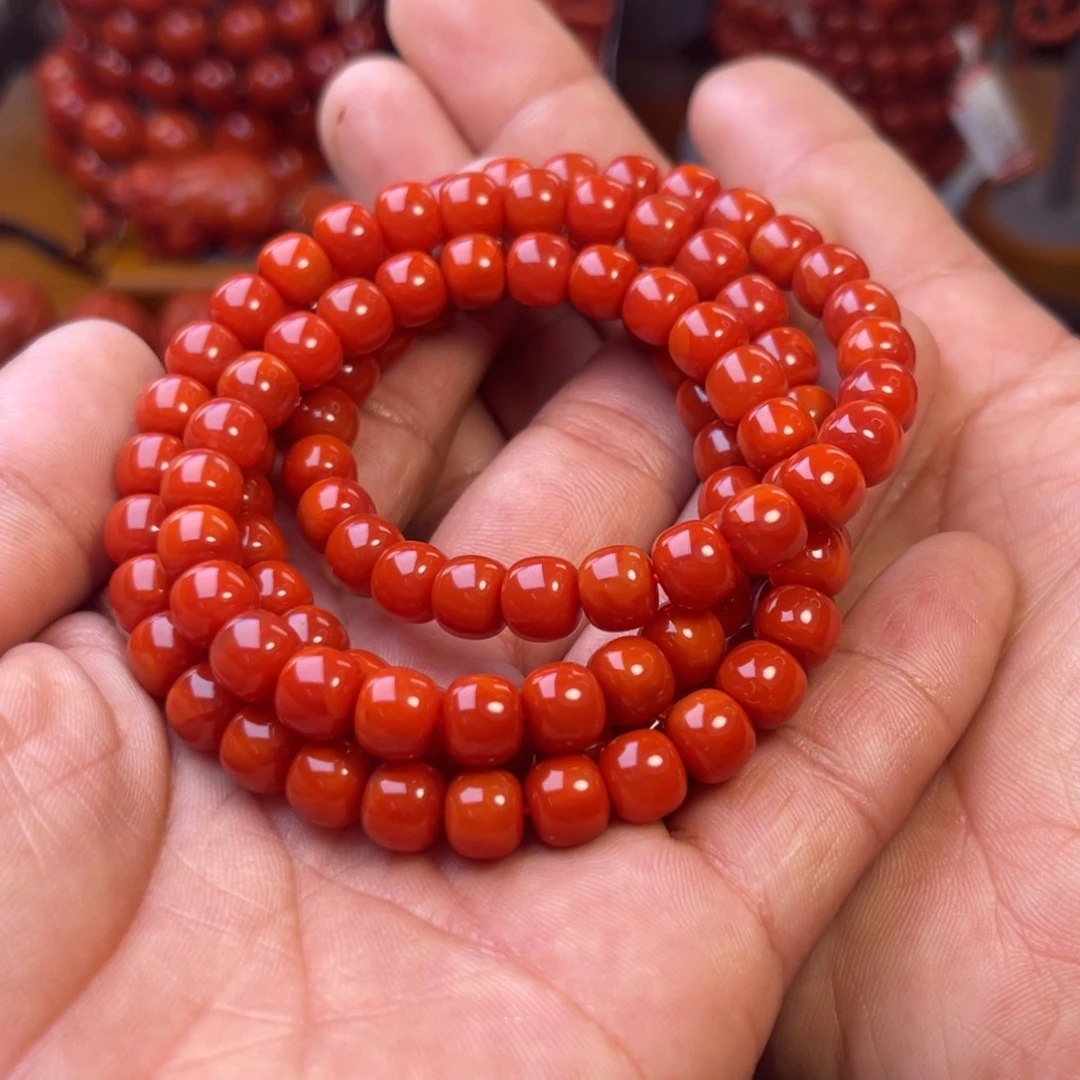 夕***颜南红玛瑙未镶嵌川料精工108