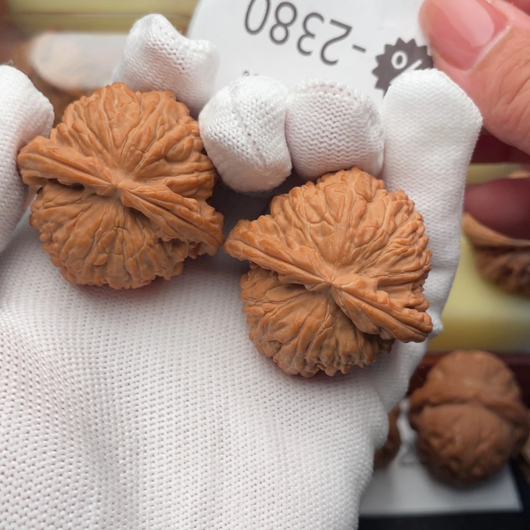 立***哥文玩核桃把件41头货白狮子