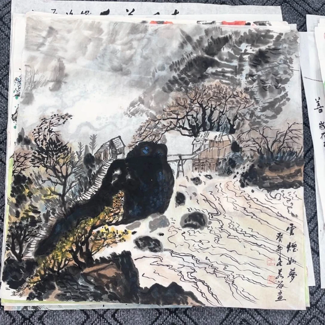 国画王胜利老师四尺斗方山水作品赵