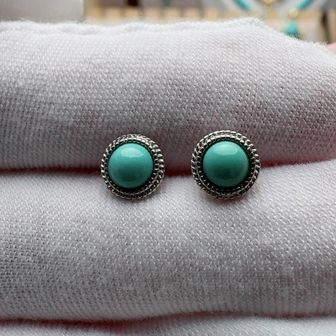 绿松石珠宝奇石银S925镶嵌