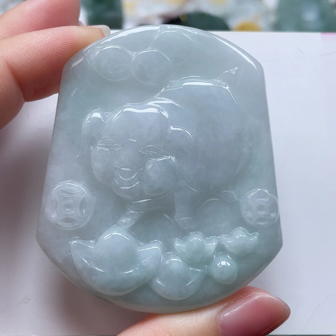 翡翠未镶嵌吊坠(不含链)猪牌