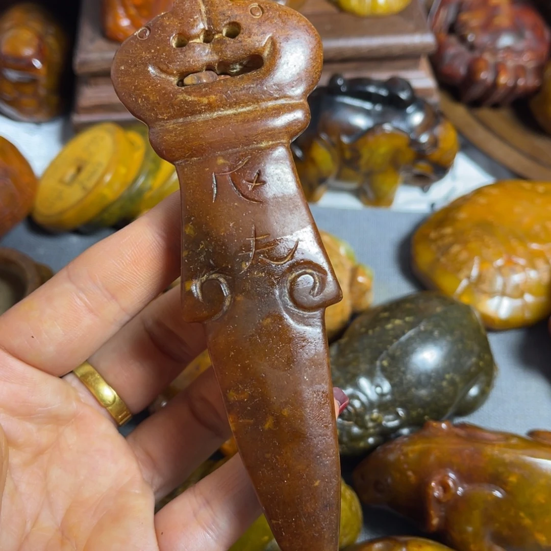 蛇纹石玉合金颈饰