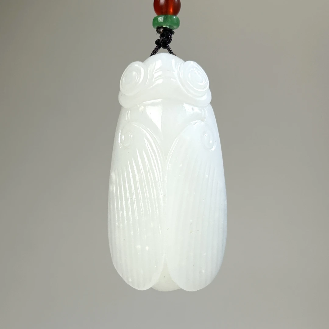 创汇期和田玉挂件玉蝉4096