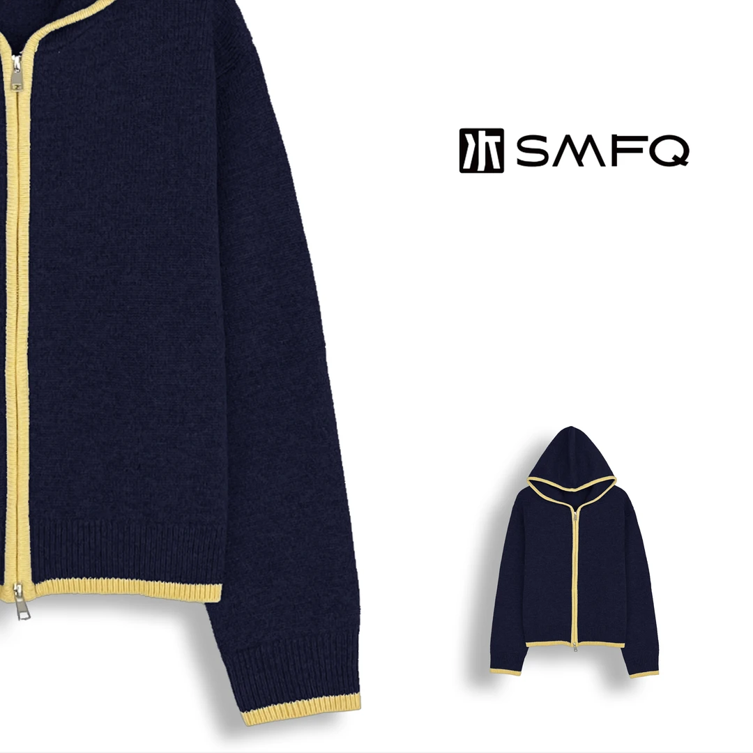 水木夫妻“黎明曙光”软糯精织撞色绵羊毛毛衣SM5640