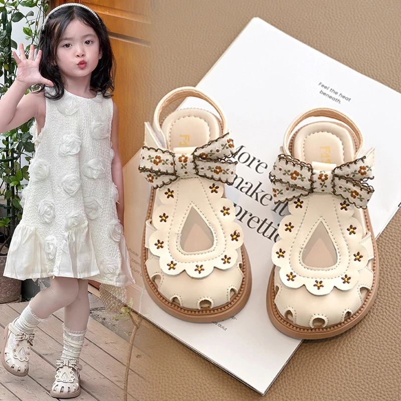 ABC女童鞋子儿童公主包头凉鞋2025新款夏季宝宝女孩软底洋气大童