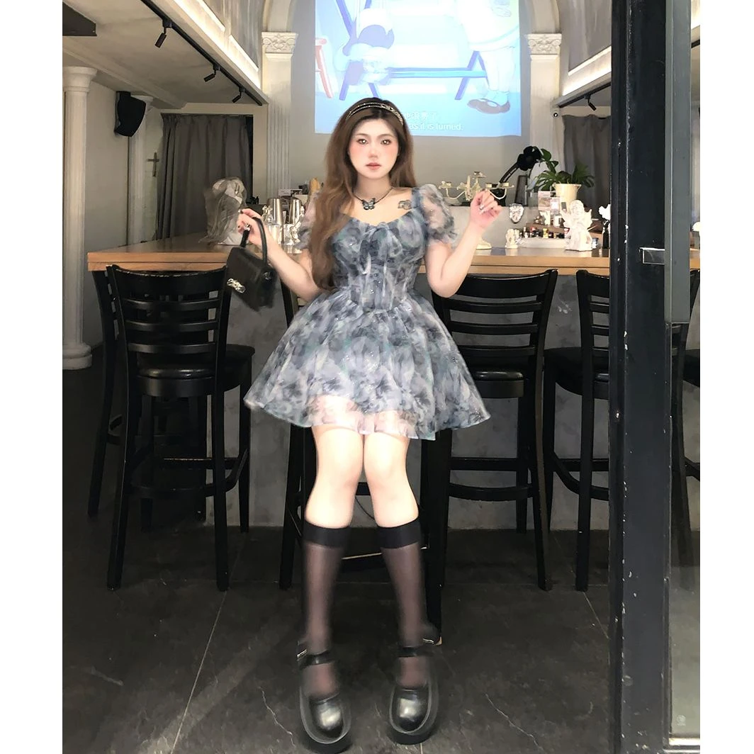 清清-【雾野星河】法式欧根纱仙女蓬蓬裙夏季新款 A241Q0223