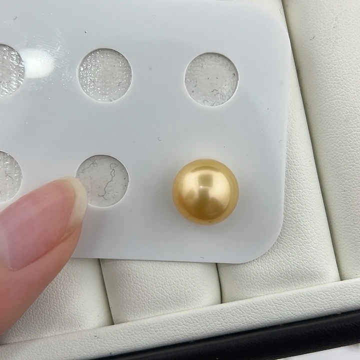 定制海水珍珠未镶嵌裸珠12-13 正金 正圆