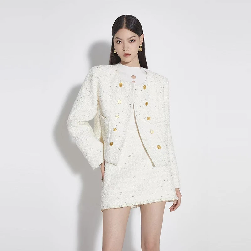 8808【欧】金丝小香风长袖外套女2025年新款春装法式时尚通勤气质