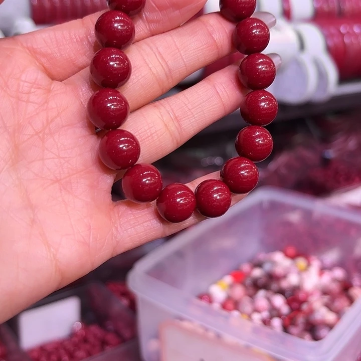 天然辰砂18颗紫金沙朱砂12mm