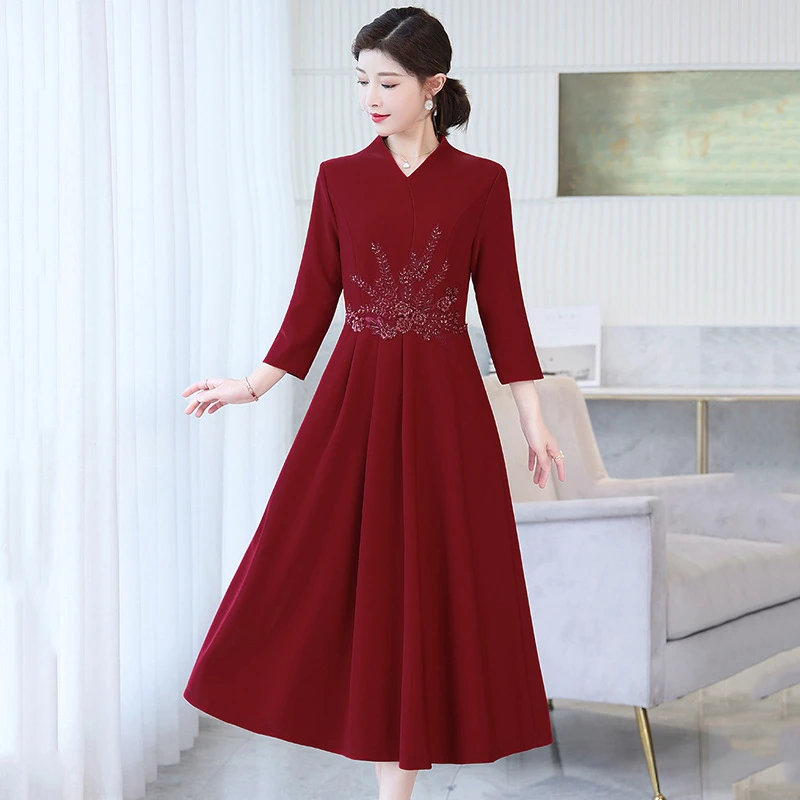 时尚显瘦大码洋气百搭中年妈妈装中老年女装夏季薄款印花休闲复古