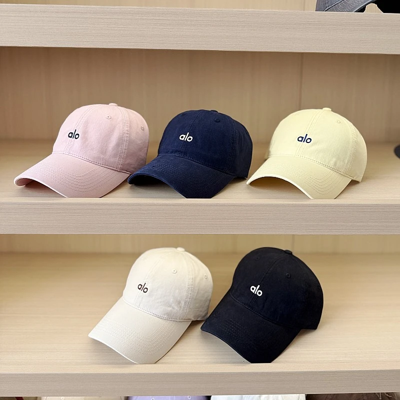 2025新款立体刺绣Alo棒球鸭舌帽大脸显脸小运动宽帽檐大头围
