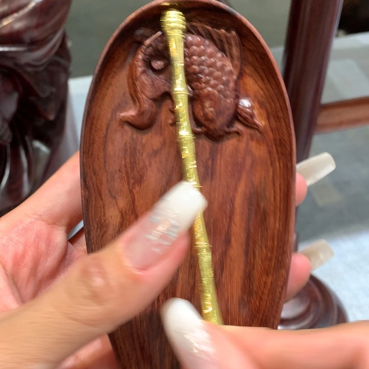 用***8香榧木茶则工艺品