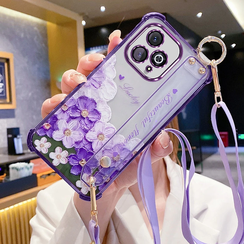 适用华为Hi畅享80Pro手机壳智选SHR-AN00腕带全包自带镜头斜挎软