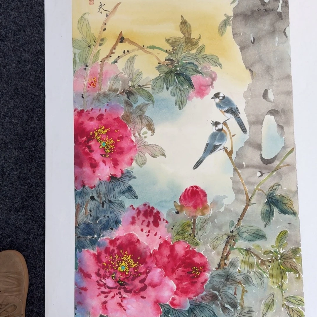 国画纯手绘山水花鸟作品