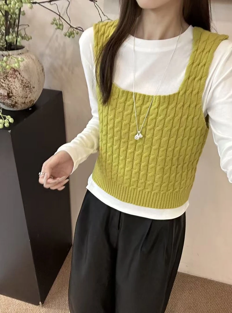 【博主同款】终于等到了 韩系设计感叠穿打底+马甲背心两件套女通勤