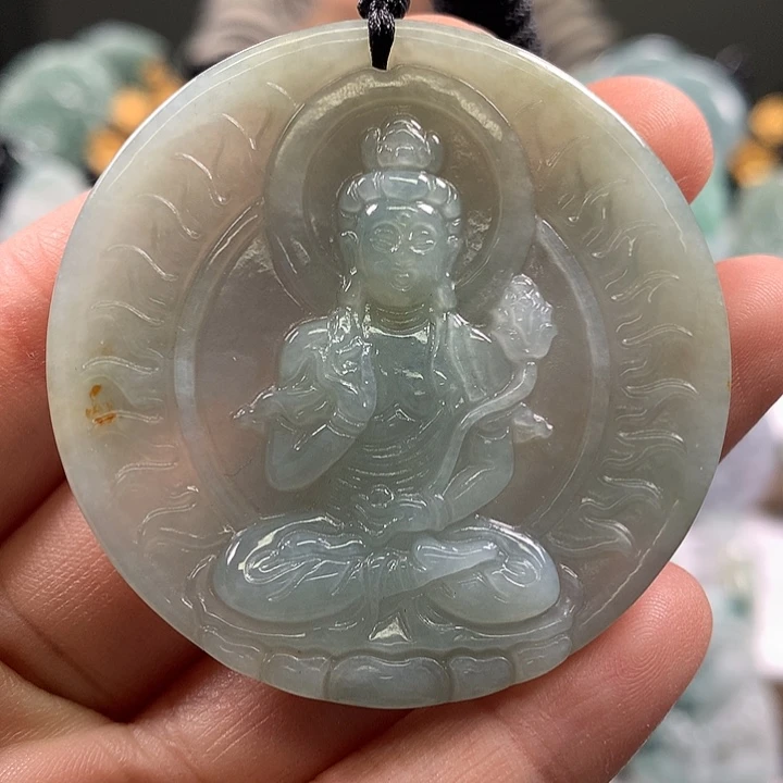 翡翠未镶嵌颈饰大势至菩萨福利