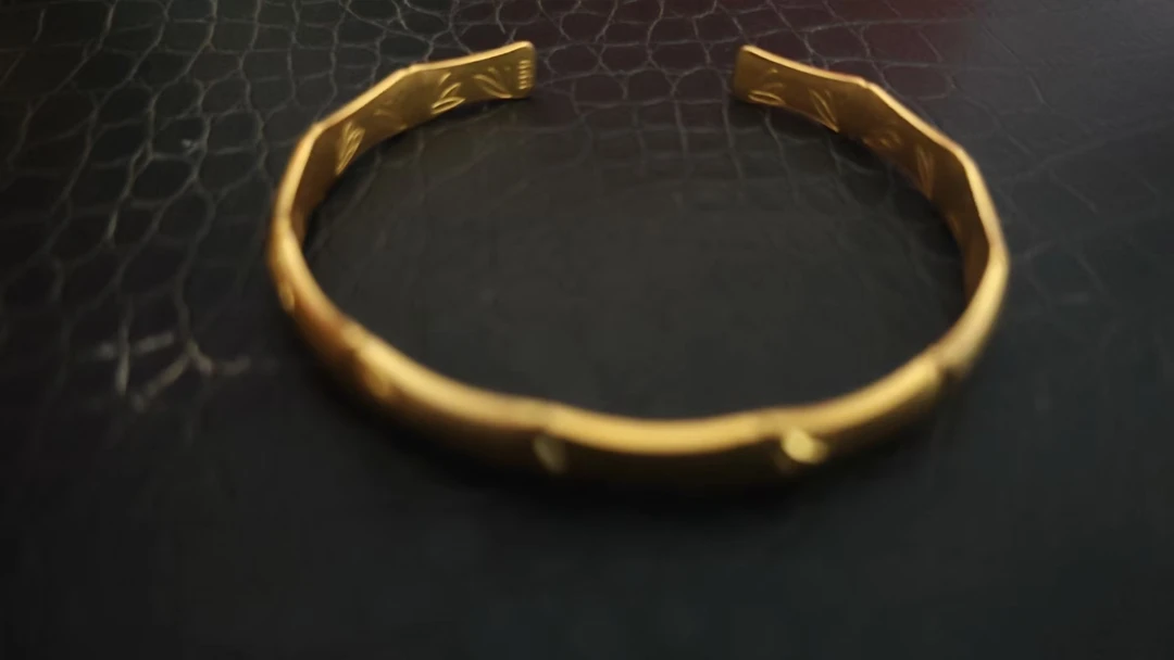 足银手镯 原创轻奢时尚百搭黄色手镯  ys62309