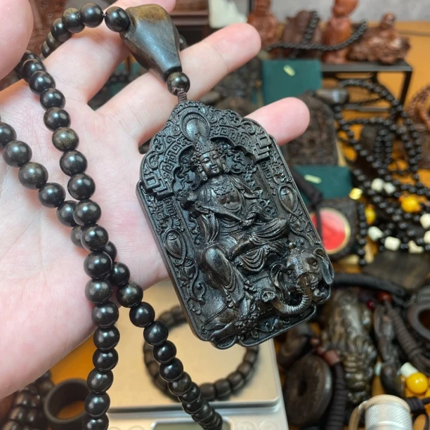 沉香木雕（普贤-龙蛇）三通款芽庄木雕108/0.8