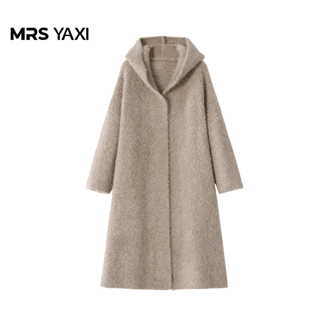 Mrsyaxi圈圈毛长款开衫外套毛衣YX5082107
