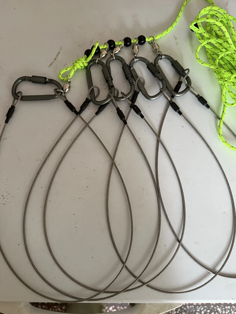 不锈钢丝绳锁大鱼扣包钢丝伞绳防跑鱼拴鱼绳