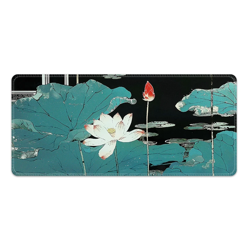 【67号】莲花中国风国潮鼠标垫超大号办公桌垫复古电竞加厚防滑西早