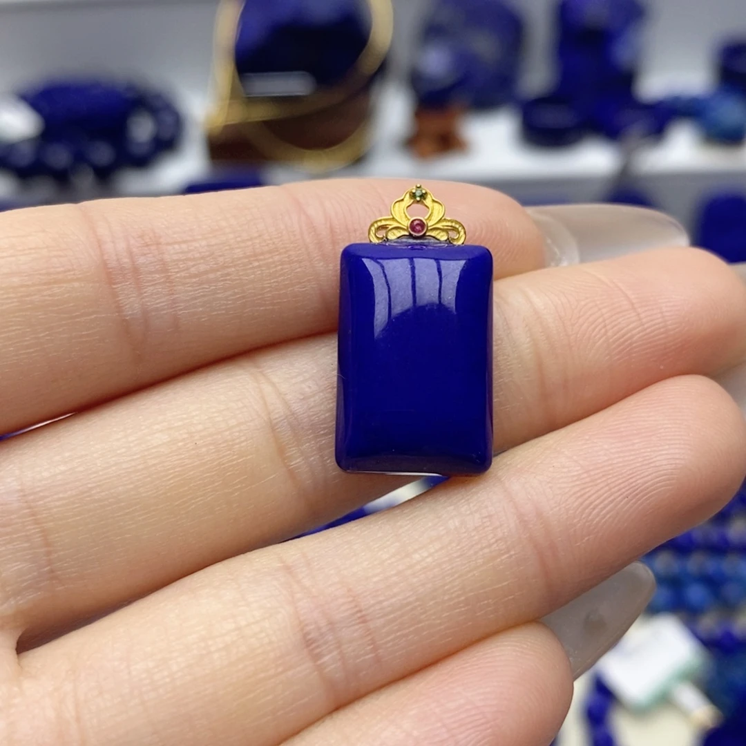 青金石18K金镶嵌颈饰