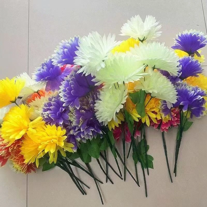 水晶菊花花期花束批发绢花装饰摆件摆放假花厂家直销花防仿真花