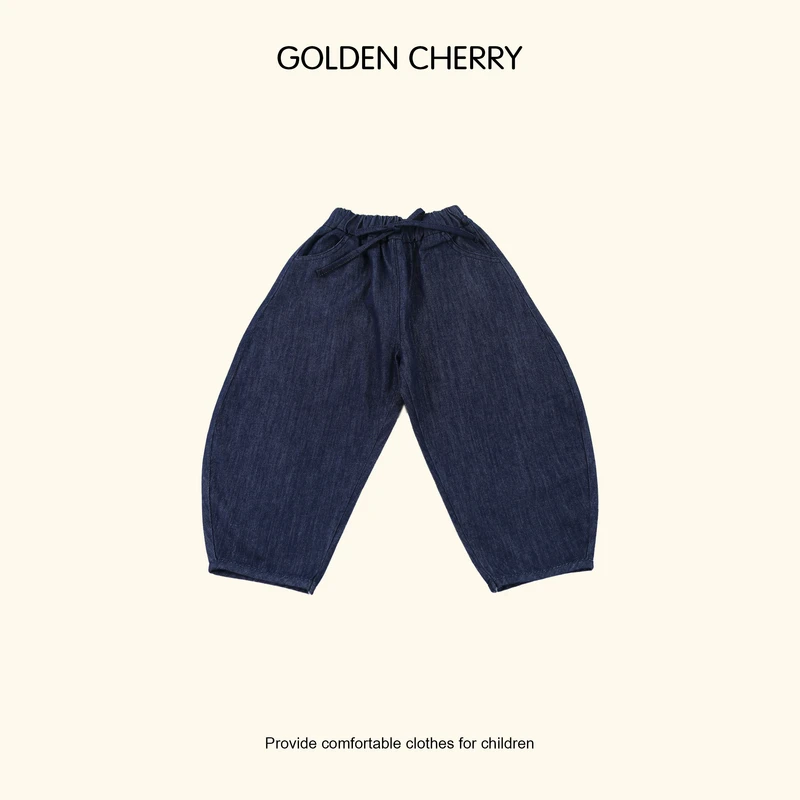【Golden cherry】儿童丹宁柔软系绳透气豌豆牛仔裤285108