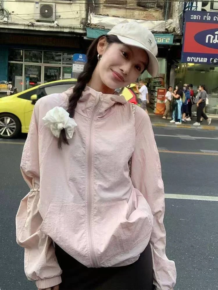 夏季2025新款防晒衣女宽松透气休闲小个子薄款防晒服时尚短款外套