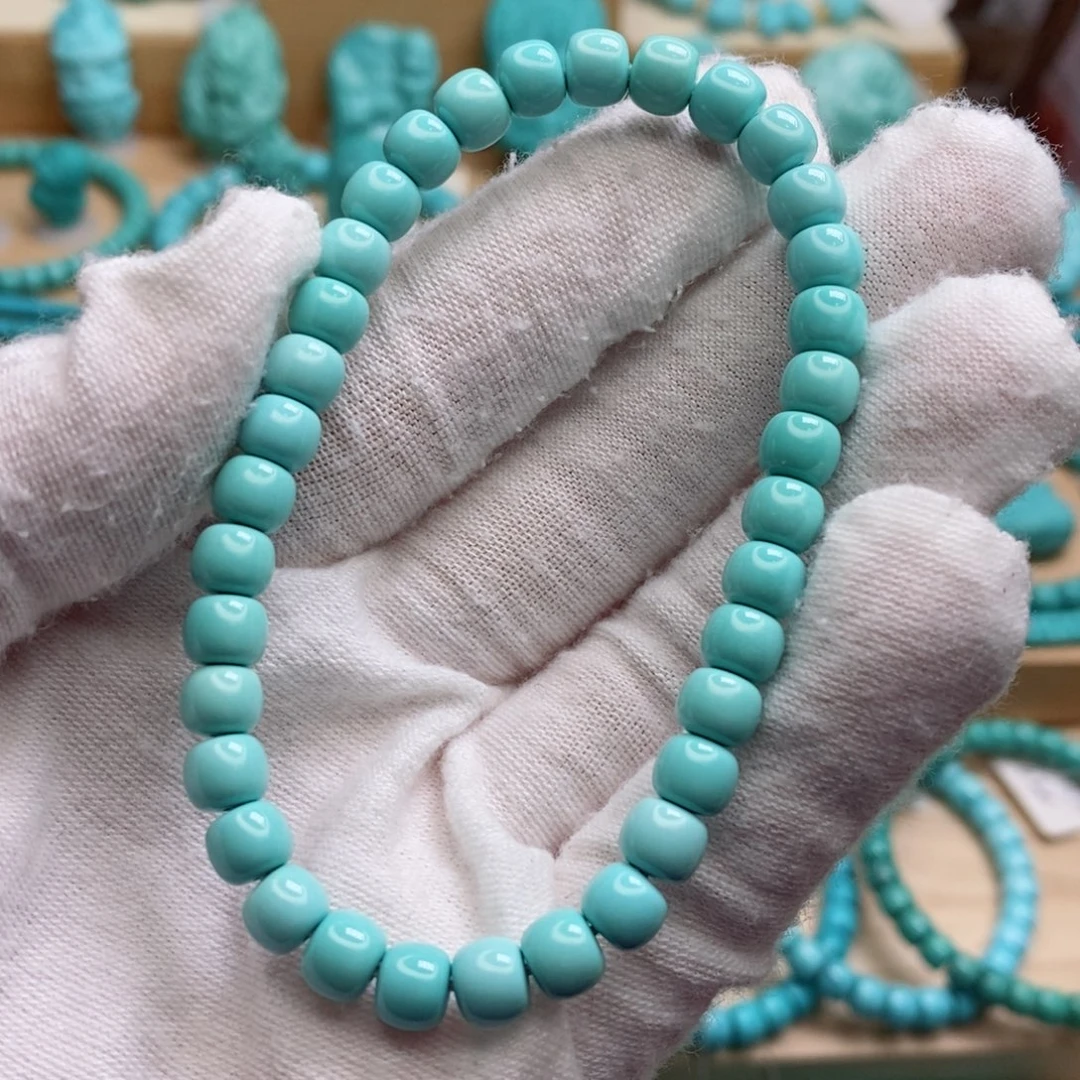 绿松石未镶嵌原矿高瓷无油无科技