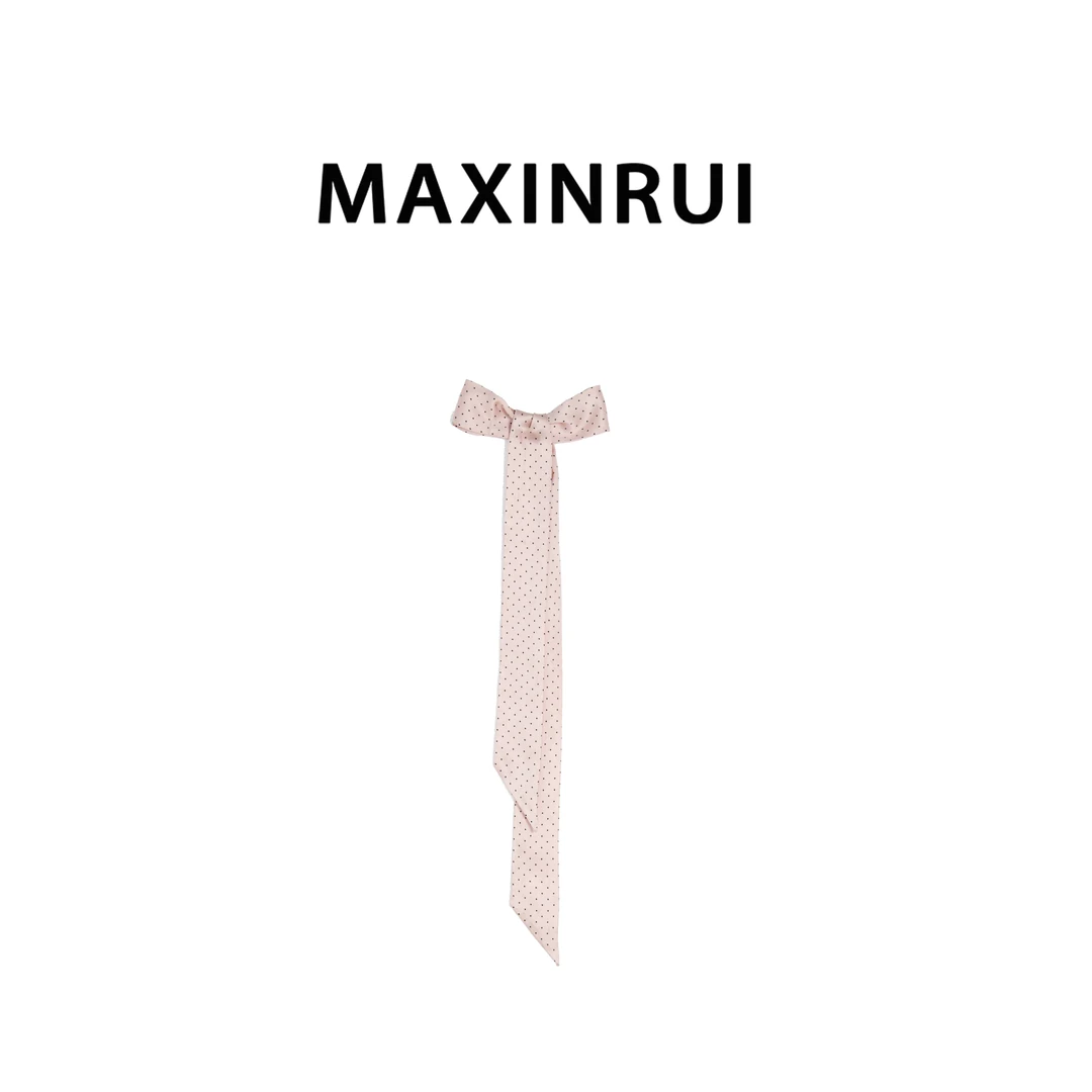 MAXINRUI 温柔香槟粉小波点丝巾RRY2464