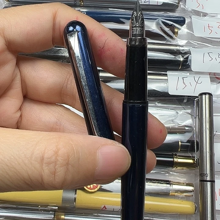 25蓝色金属铝壳半明尖挤捏吸墨