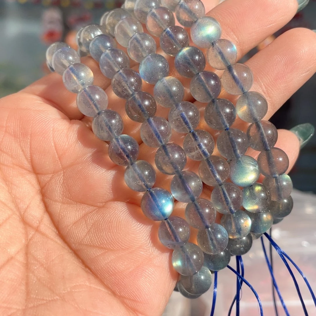 水晶手串未镶嵌7.8mm灰月月光手串多样性发其一