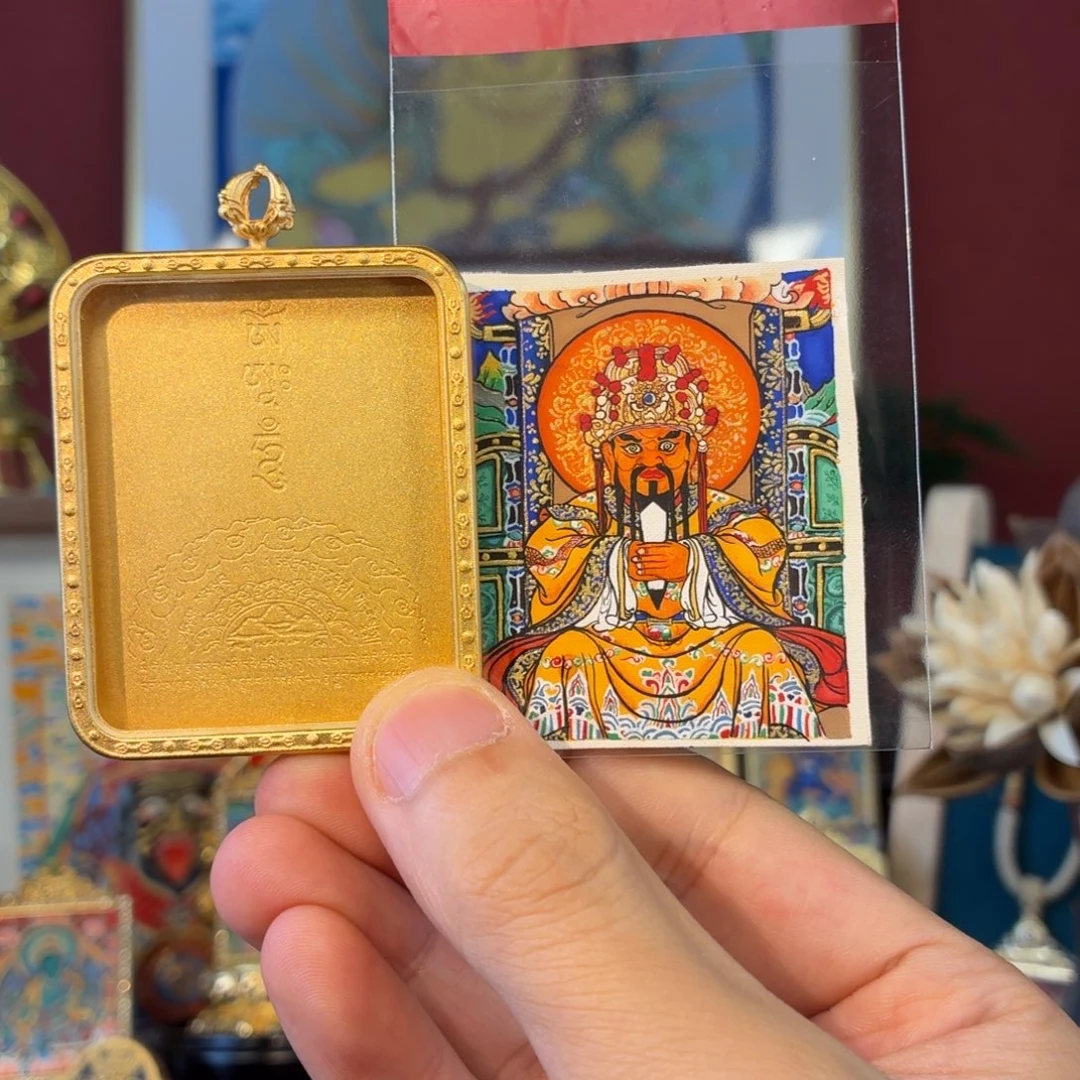 吊坠龙五爷手绘唐卡